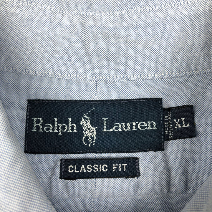 Ralph Lauren Classic Fit Short Sleeve Button Down Shirt Men's XL cotton Blue type light blue Vintage Second Hand