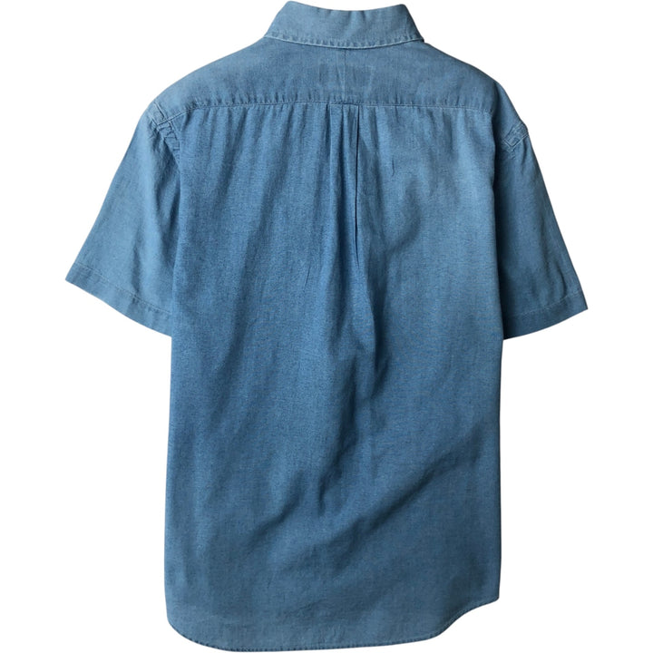Ralph Lauren INDIGO OXFORD short sleeve button down shirt, men's size M cotton blue type Vintage Second Hand