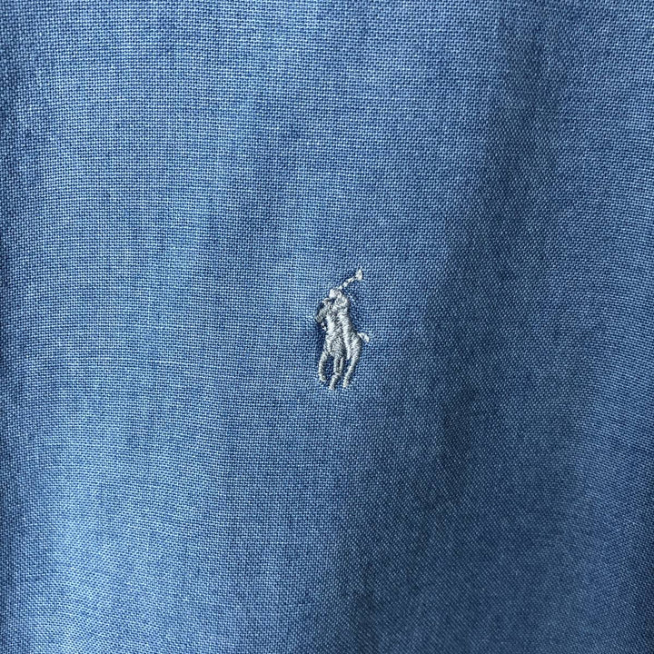 Ralph Lauren INDIGO OXFORD short sleeve button down shirt, men's size M cotton blue type Vintage Second Hand