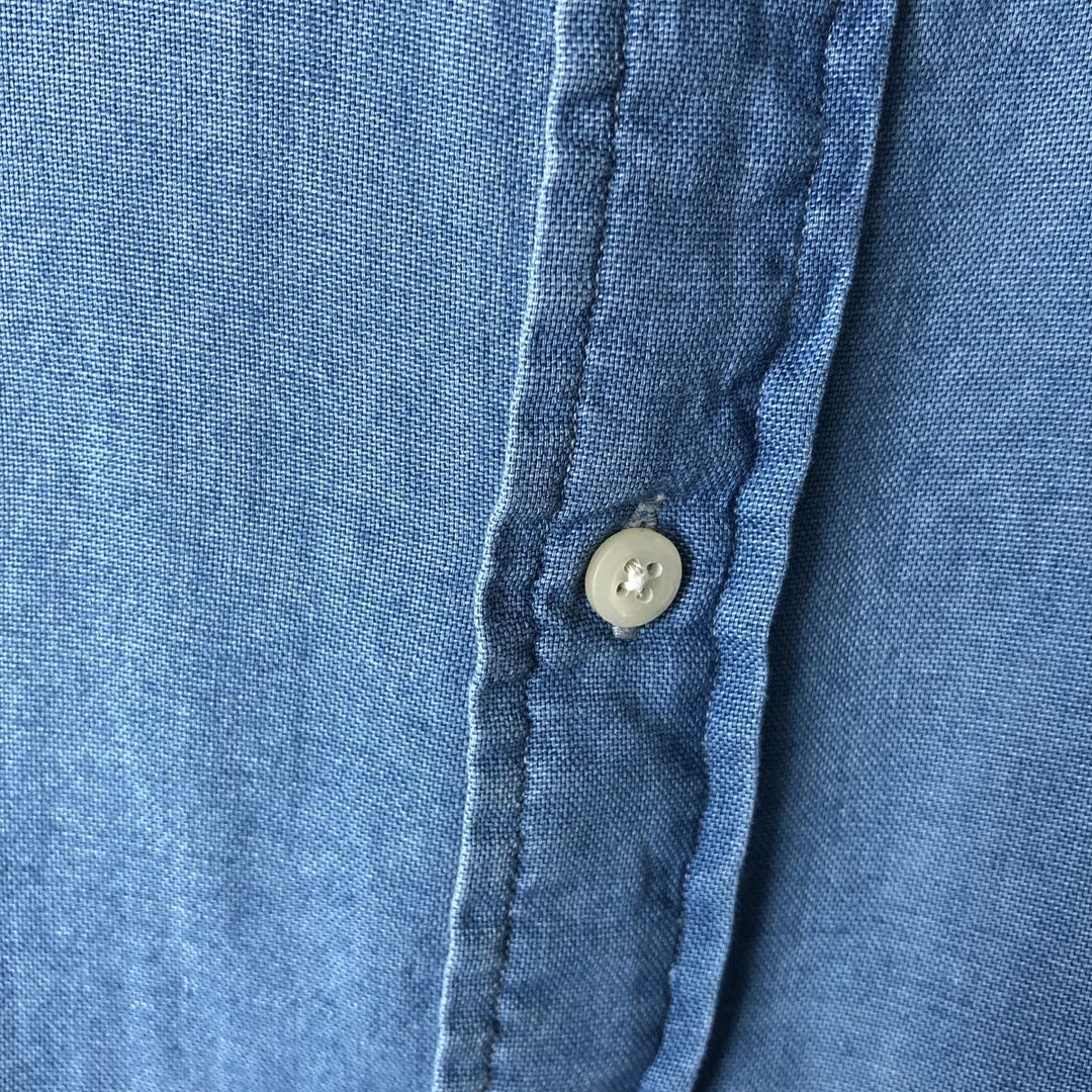 Ralph Lauren INDIGO OXFORD short sleeve button down shirt, men's size M cotton blue type Vintage Second Hand