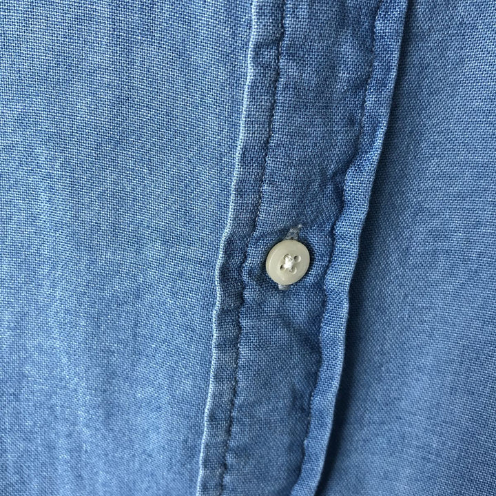 Ralph Lauren INDIGO OXFORD short sleeve button down shirt, men's size M cotton blue type Vintage Second Hand