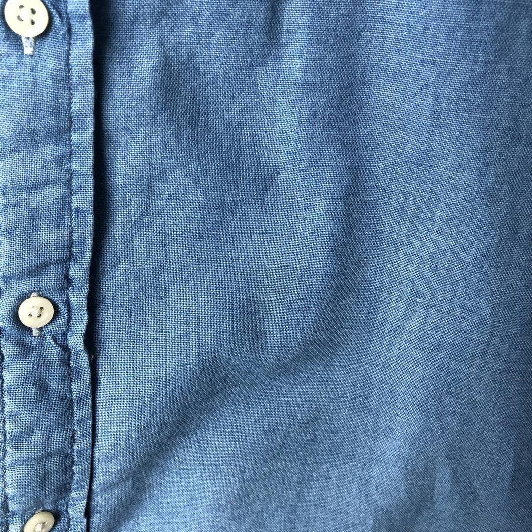 Ralph Lauren INDIGO OXFORD short sleeve button down shirt, men's size M cotton blue type Vintage Second Hand