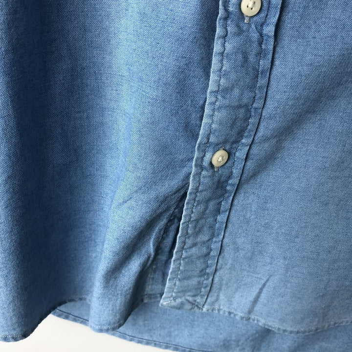 Ralph Lauren INDIGO OXFORD short sleeve button down shirt, men's size M cotton blue type Vintage Second Hand
