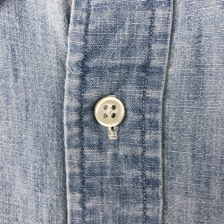 Ralph Lauren button-down short-sleeved chambray shirt, men's size M (approx.) cotton blue type Vintage Second Hand