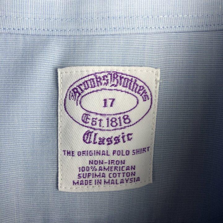 Brooks Brothers Est.1818 Classic Short-Sleeve Button-Down Shirt, Men's Size XL (approx.) cotton Blue type light blue Vintage Second Hand
