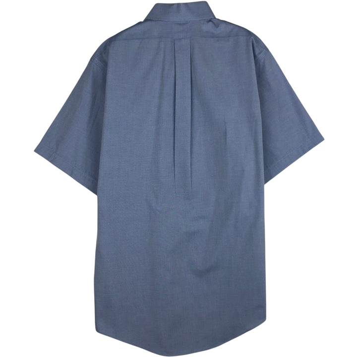 Brooks Brothers Est.1818 Slim Fit Short-Sleeve Cotton Shirt, Men's Size L (approx.) cotton blue type Vintage Second Hand