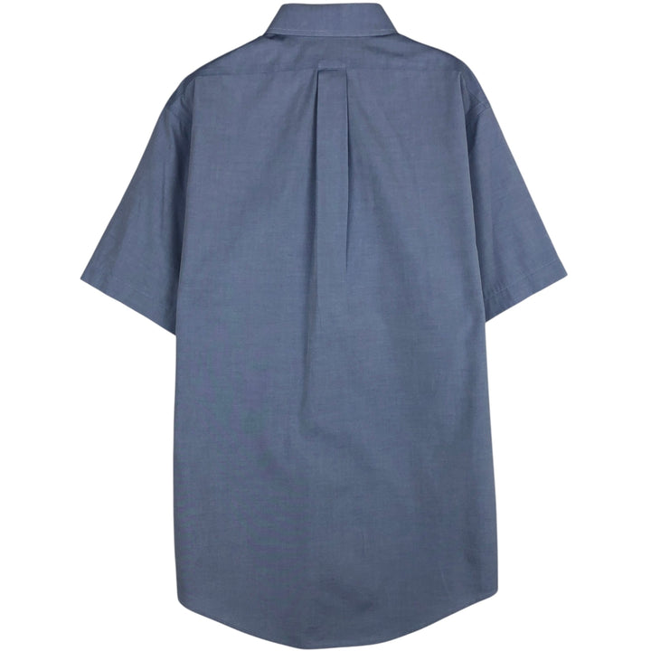 Brooks Brothers Est.1818 Slim Fit Short-Sleeve Cotton Shirt, Men's Size L (approx.) cotton blue type Vintage Second Hand