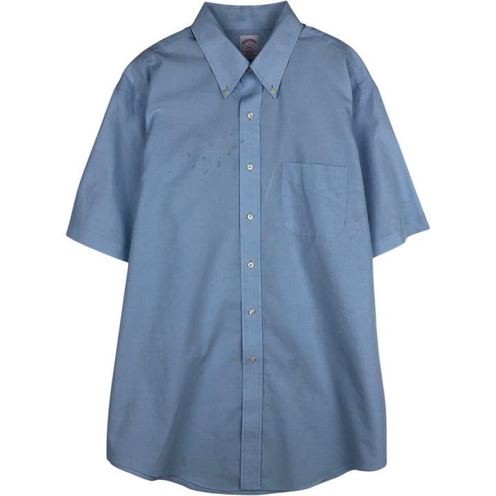 Brooks Brothers 346 Regular Fit Short-Sleeve Button-Down Shirt, Men's Size XL (approx.) cotton Blue type light blue Vintage Second Hand