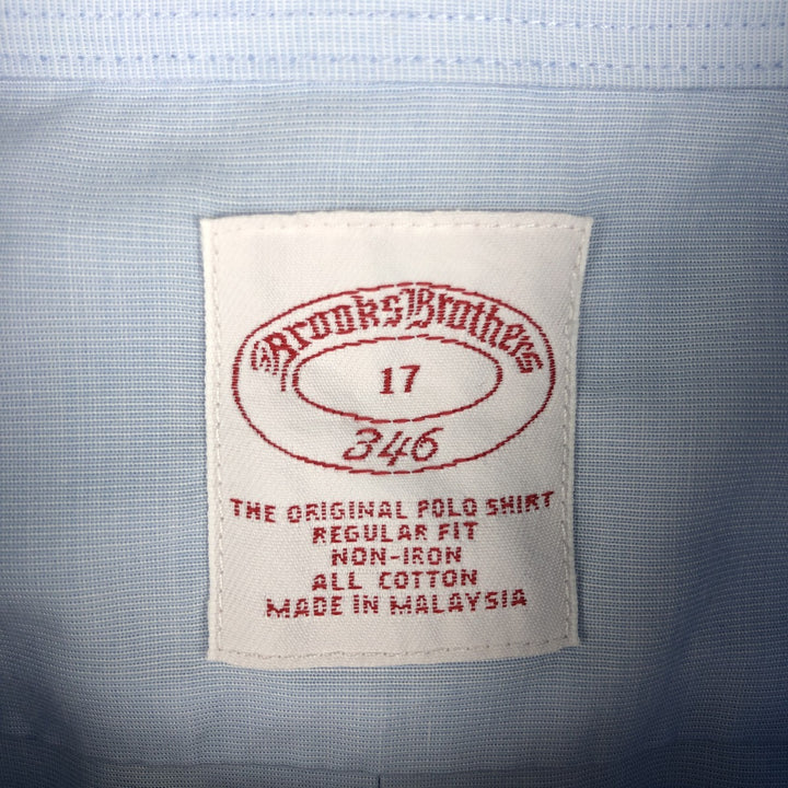 Brooks Brothers 346 Regular Fit Short-Sleeve Button-Down Shirt, Men's Size XL (approx.) cotton Blue type light blue Vintage Second Hand