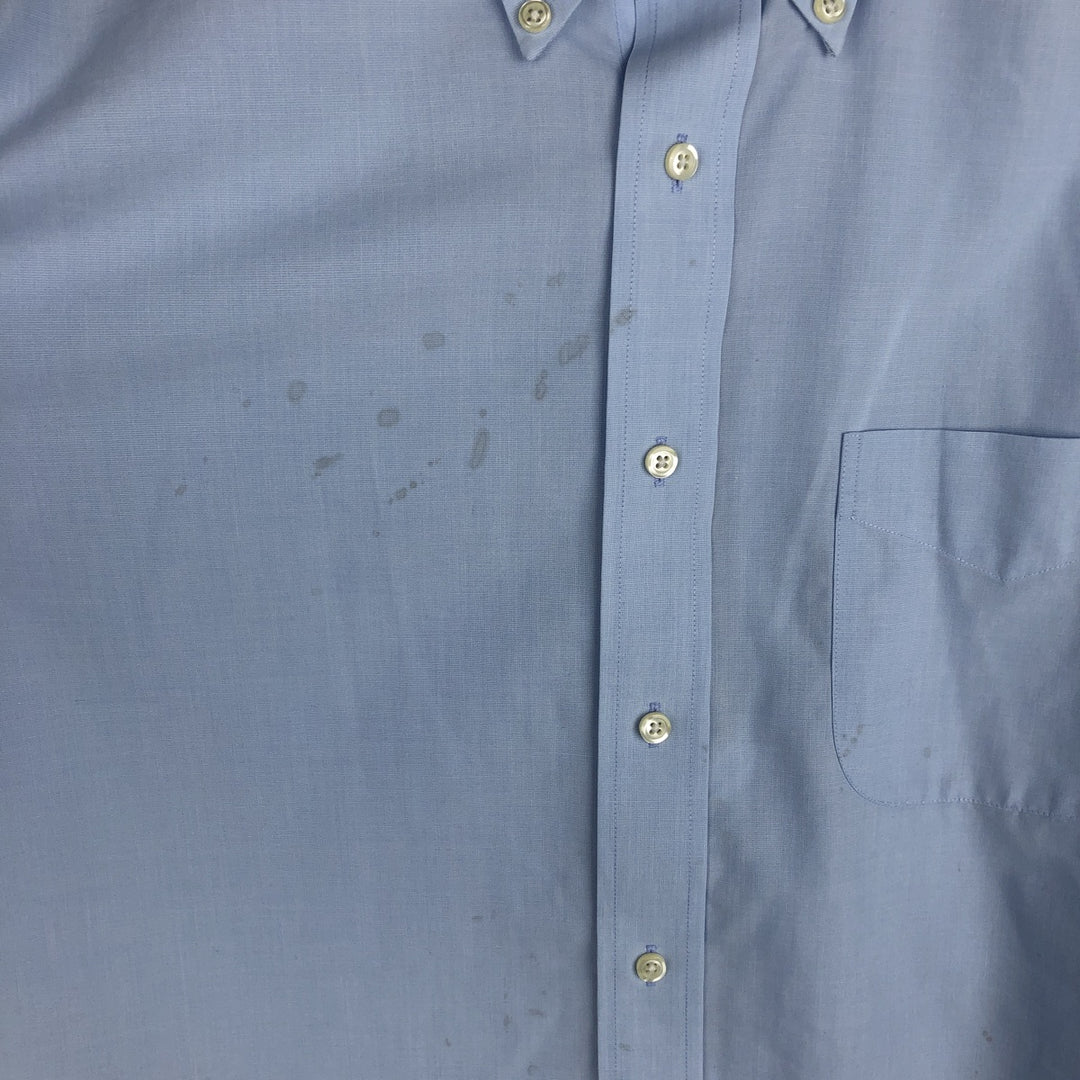 Brooks Brothers 346 Regular Fit Short-Sleeve Button-Down Shirt, Men's Size XL (approx.) cotton Blue type light blue Vintage Second Hand
