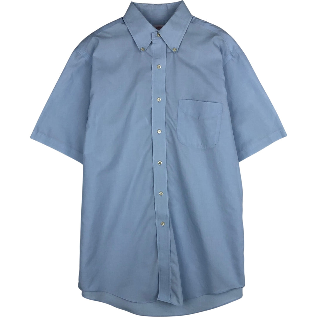 Brooks Brothers 346 Regular Fit Short-Sleeve Button-Down Shirt, Men's Size M (approx.) cotton Blue type light blue Vintage Second Hand