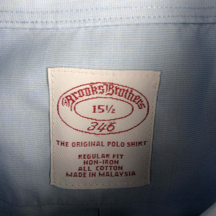 Brooks Brothers 346 Regular Fit Short-Sleeve Button-Down Shirt, Men's Size M (approx.) cotton Blue type light blue Vintage Second Hand