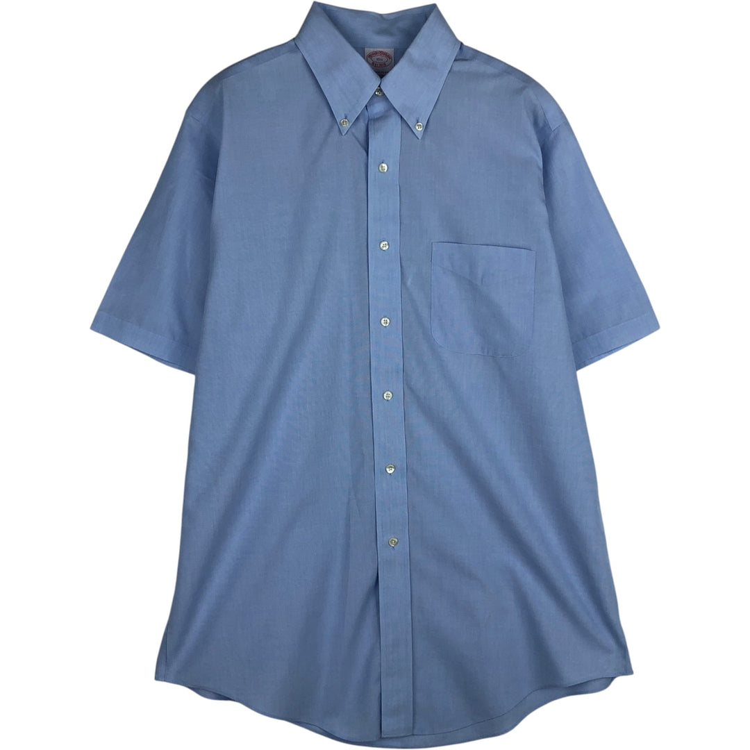 Brooks Brothers Est.1818 Traditional Fit Short-Sleeve Button-Down Shirt, Men's Size M (approx.) cotton Blue type light blue Vintage Second Hand