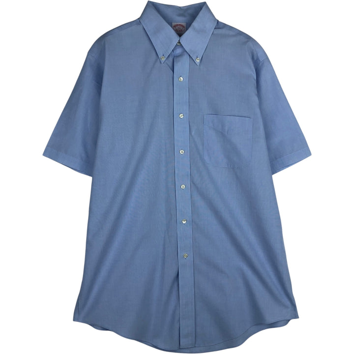Brooks Brothers Est.1818 Traditional Fit Short-Sleeve Button-Down Shirt, Men's Size M (approx.) cotton Blue type light blue Vintage Second Hand