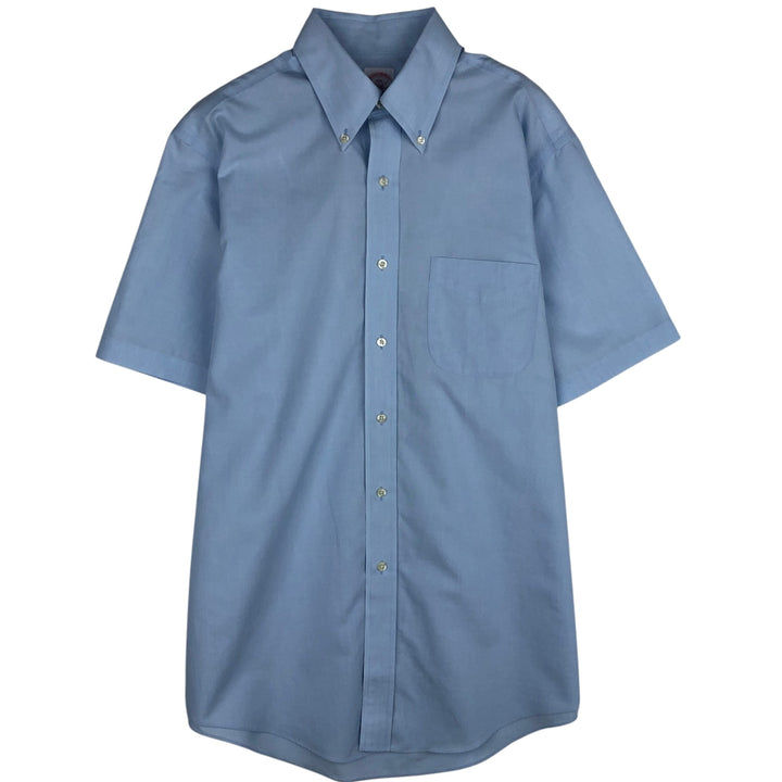 Brooks Brothers 346 Regular Fit Short-Sleeve Button-Down Shirt, Men's Size M (approx.) cotton Blue type light blue Vintage Second Hand