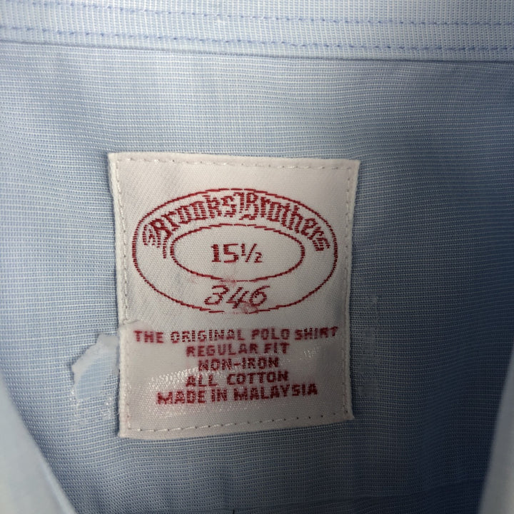 Brooks Brothers 346 Regular Fit Short-Sleeve Button-Down Shirt, Men's Size M (approx.) cotton Blue type light blue Vintage Second Hand