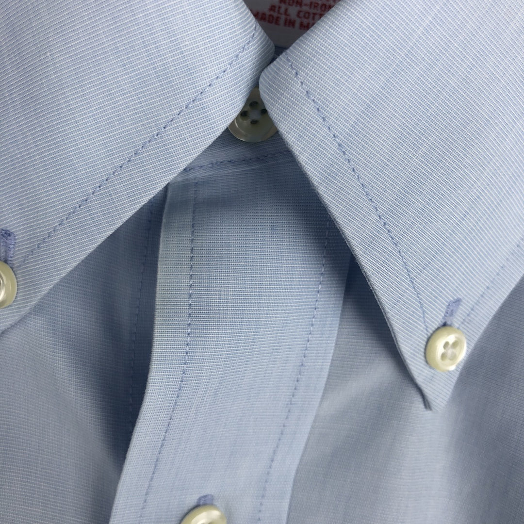 Brooks Brothers 346 Regular Fit Short-Sleeve Button-Down Shirt, Men's Size M (approx.) cotton Blue type light blue Vintage Second Hand