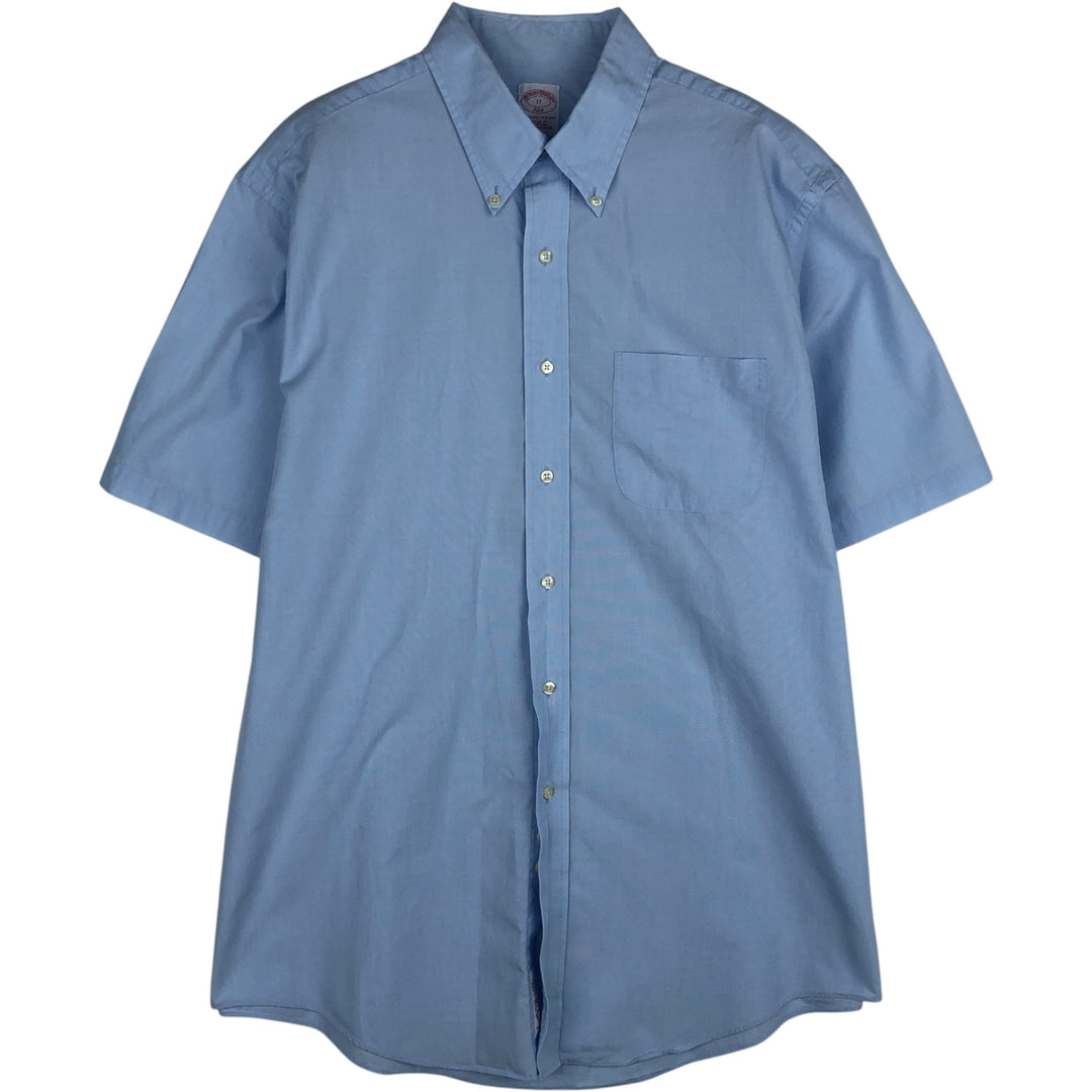 Brooks Brothers 346 Legular Fit Short-Sleeve Button-Down Shirt, Men's Size XL (approx.) cotton Blue type light blue Vintage Second Hand