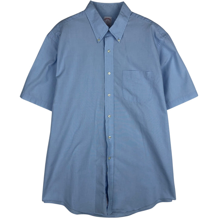 Brooks Brothers 346 Legular Fit Short-Sleeve Button-Down Shirt, Men's Size XL (approx.) cotton Blue type light blue Vintage Second Hand