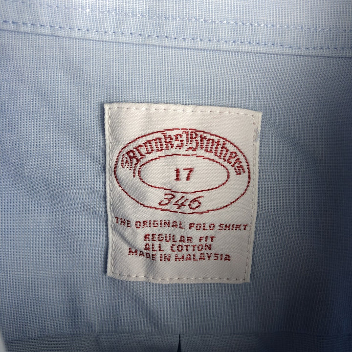 Brooks Brothers 346 Legular Fit Short-Sleeve Button-Down Shirt, Men's Size XL (approx.) cotton Blue type light blue Vintage Second Hand