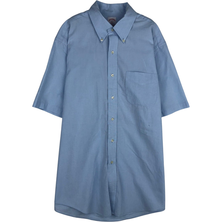 Brooks Brothers 346 Regular Fit Short-Sleeve Button-Down Shirt (Men's Size L equivalent) cotton Blue type light blue Vintage Second Hand