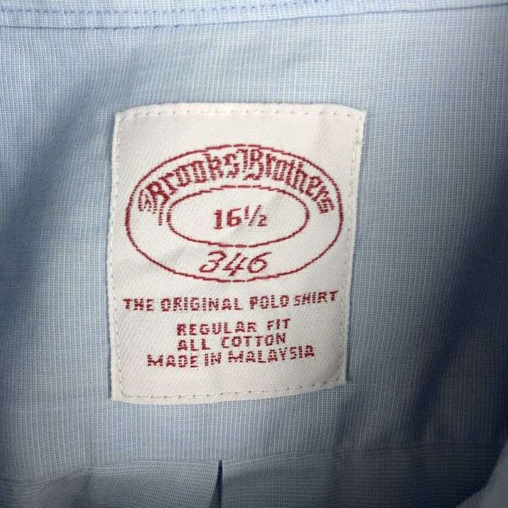 Brooks Brothers 346 Regular Fit Short-Sleeve Button-Down Shirt (Men's Size L equivalent) cotton Blue type light blue Vintage Second Hand