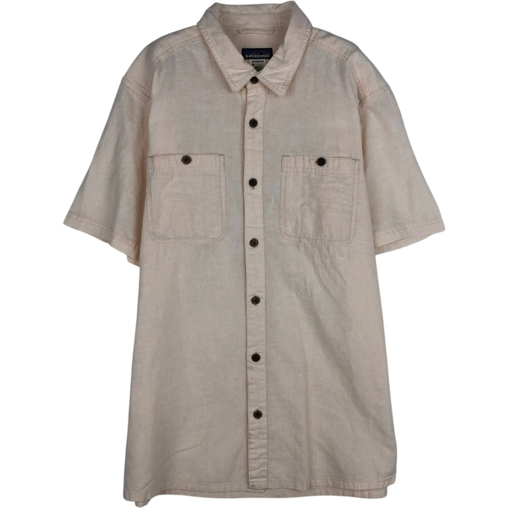 Patagonia MIGRATION HEMP SHIRT 53138SP12 Short-Sleeve Cotton x Hemp Box Shirt Men's Size M Hemp Beige type Vintage Second Hand