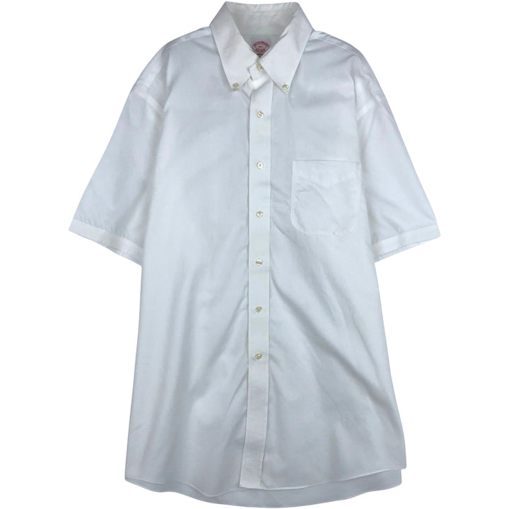 Brooks Brothers Est.1818 MADISON Short-Sleeve Button-Down Shirt, Men's Size L (approx.) cotton white type Vintage Second Hand