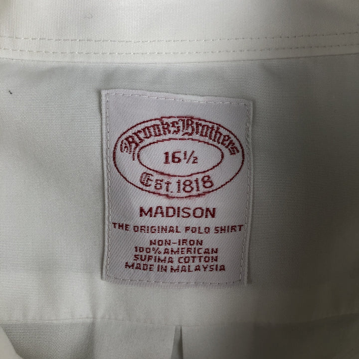 Brooks Brothers Est.1818 MADISON Short-Sleeve Button-Down Shirt, Men's Size L (approx.) cotton white type Vintage Second Hand