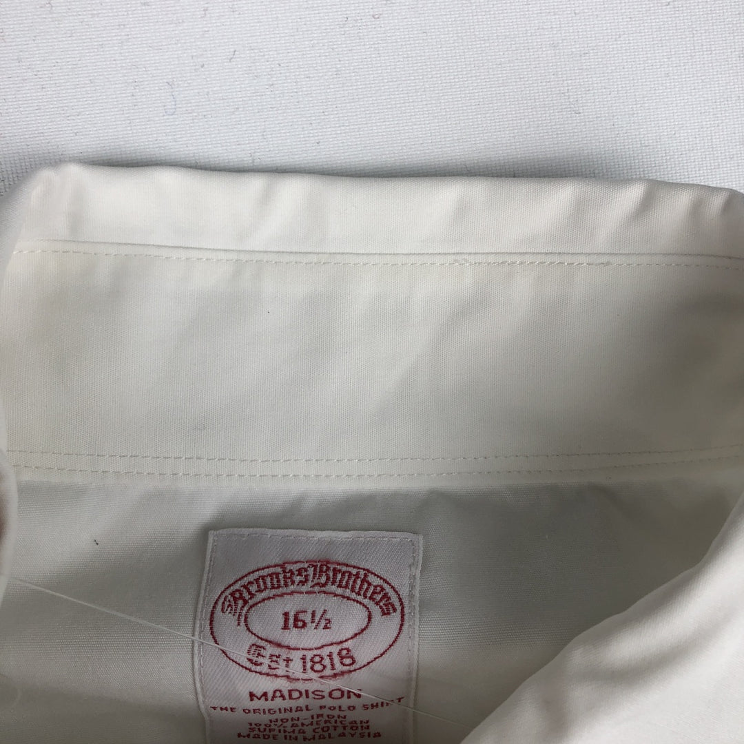 Brooks Brothers Est.1818 MADISON Short-Sleeve Button-Down Shirt, Men's Size L (approx.) cotton white type Vintage Second Hand