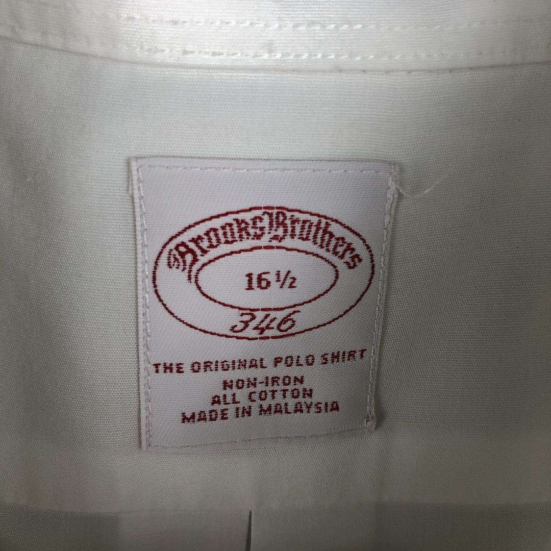Brooks Brothers 346 short sleeve button-down shirt, men's size L cotton white type Vintage Second Hand