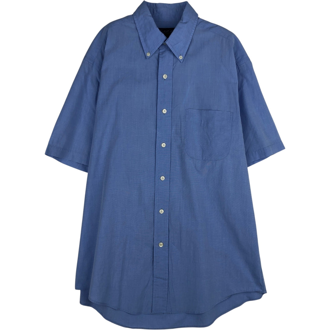 Brooks Brothers Short-Sleeve Button-Down Shirt, Men's Size M (approx.) cotton Blue type light blue Vintage Second Hand