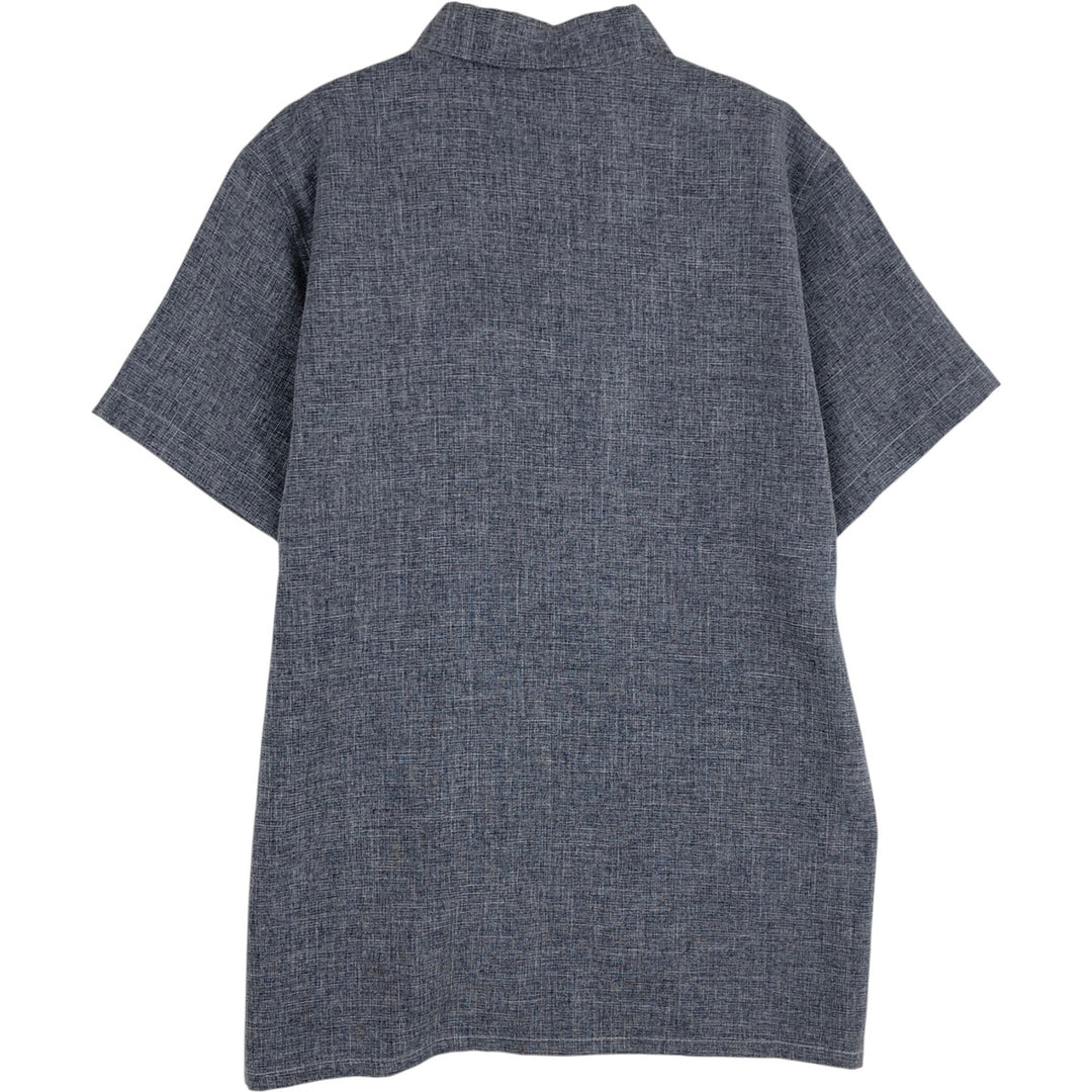 Pierre Cardin short-sleeved box shirt, men's size M (approx.) unclear gray type Vintage Second Hand