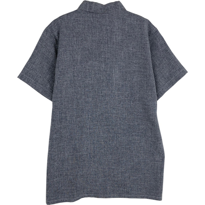 Pierre Cardin short-sleeved box shirt, men's size M (approx.) unclear gray type Vintage Second Hand
