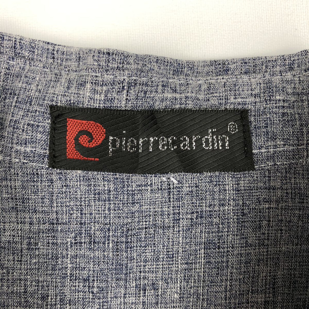 Pierre Cardin short-sleeved box shirt, men's size M (approx.) unclear gray type Vintage Second Hand