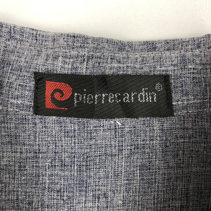 Pierre Cardin short-sleeved box shirt, men's size M (approx.) unclear gray type Vintage Second Hand