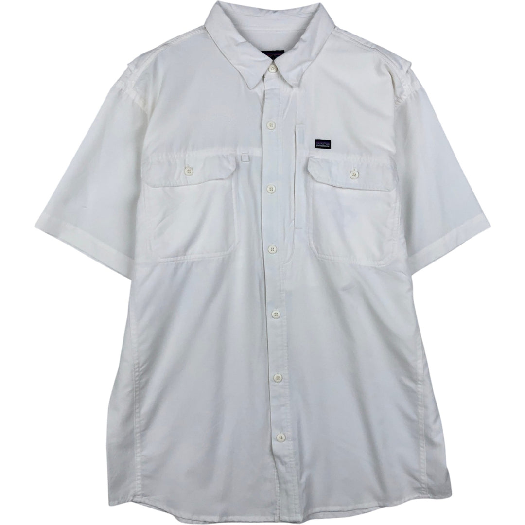 2000'S Patagonia Short-Sleeved Sol Patrol Shirt 54231S0 Short-Sleeved Polyester Box Shirt Men's Size M (approx.) polyester white type Vintage Second Hand