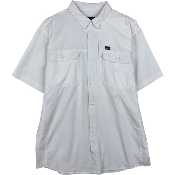 2000'S Patagonia Short-Sleeved Sol Patrol Shirt 54231S0 Short-Sleeved Polyester Box Shirt Men's Size M (approx.) polyester white type Vintage Second Hand