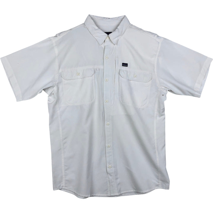 2000'S Patagonia Short-Sleeved Sol Patrol Shirt 54231S0 Short-Sleeved Polyester Box Shirt Men's Size M (approx.) polyester white type Vintage Second Hand