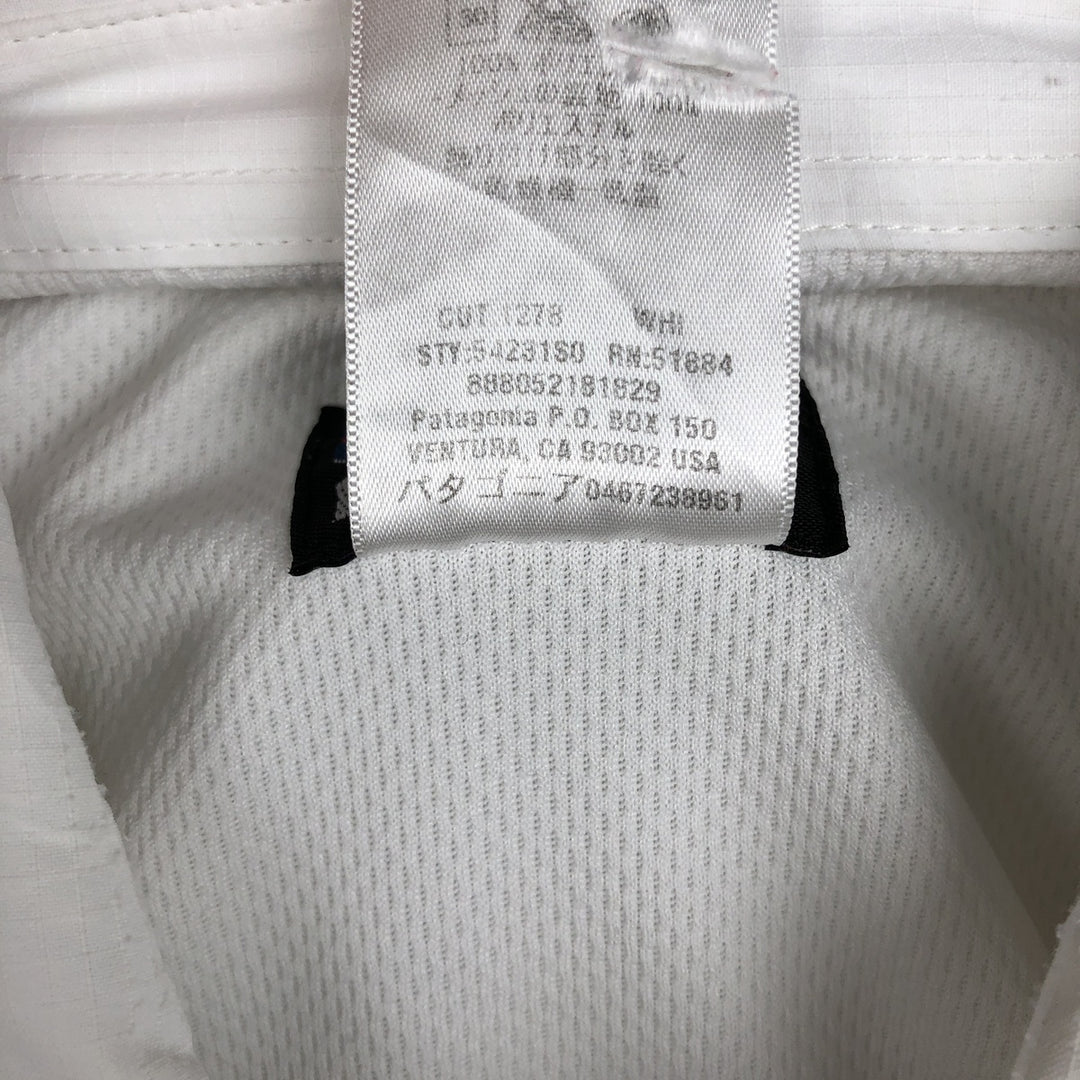 2000'S Patagonia Short-Sleeved Sol Patrol Shirt 54231S0 Short-Sleeved Polyester Box Shirt Men's Size M (approx.) polyester white type Vintage Second Hand