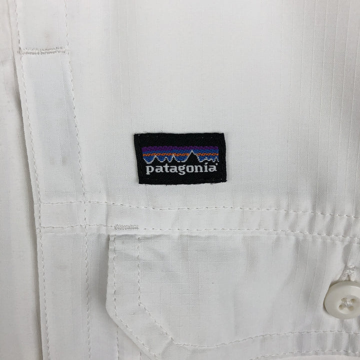 2000'S Patagonia Short-Sleeved Sol Patrol Shirt 54231S0 Short-Sleeved Polyester Box Shirt Men's Size M (approx.) polyester white type Vintage Second Hand