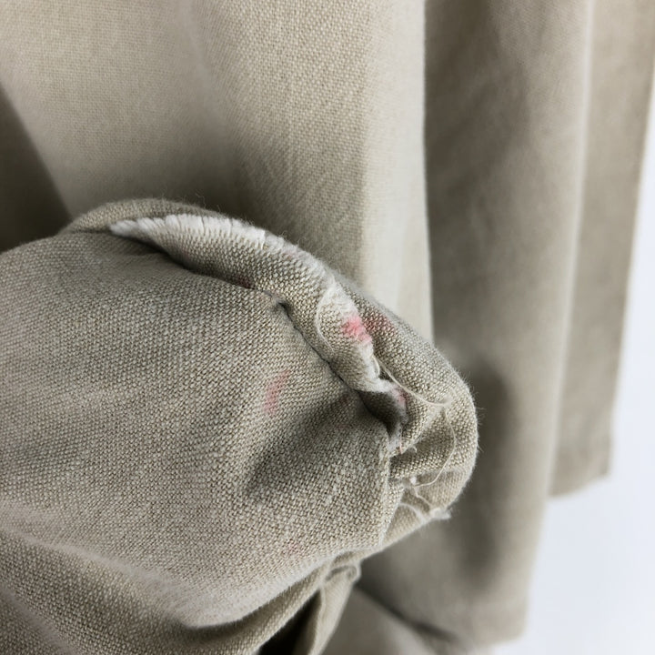 ~90'S LLBean Short-Sleeve Button-Down Shirt, Made in Canada, Men's Size L (approx.), Vintage cotton beige type brown Vintage Second Hand