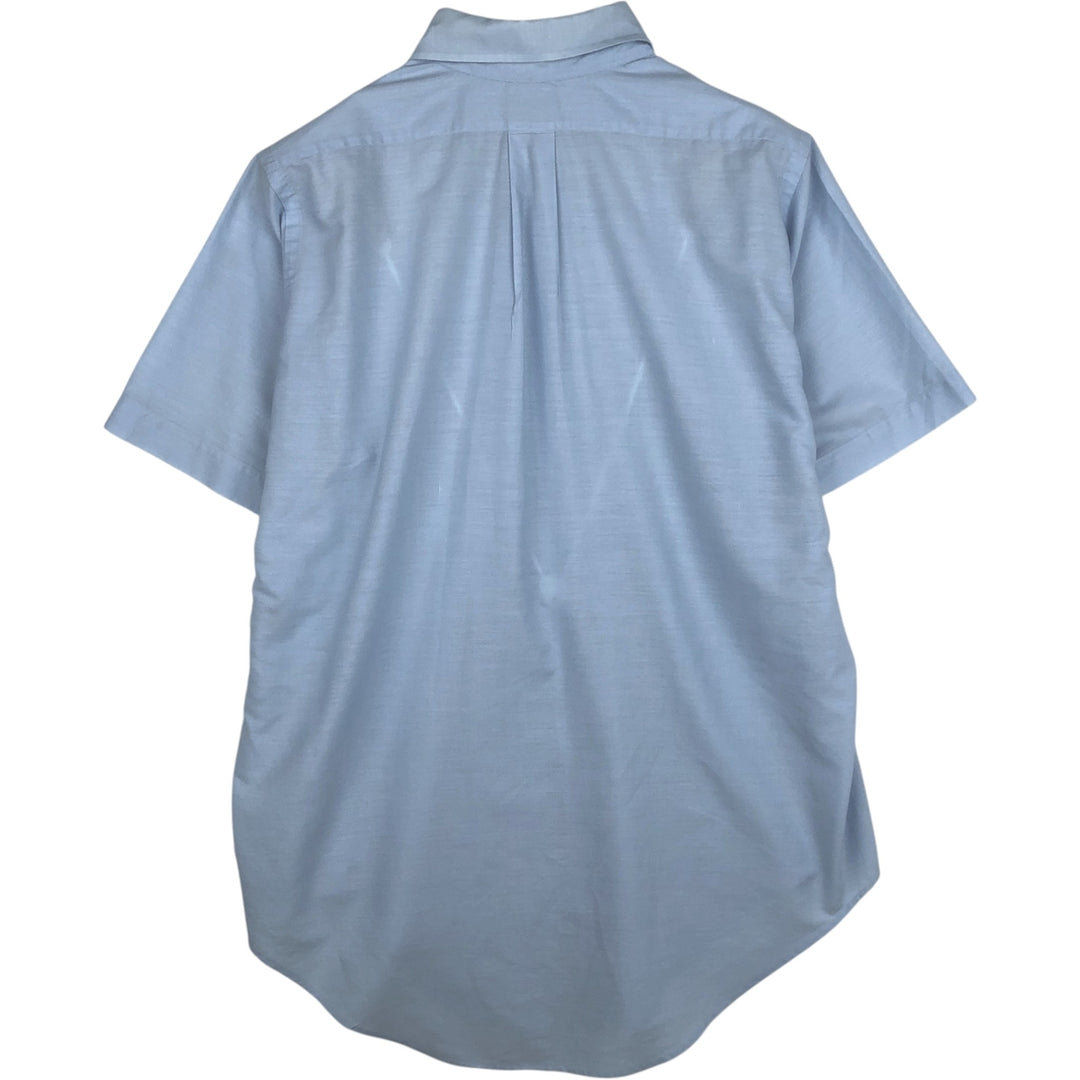 Brooks Brothers Short-Sleeve Button-Down Shirt, Men's Size L (approx.) polyester Blue type light blue Vintage Second Hand