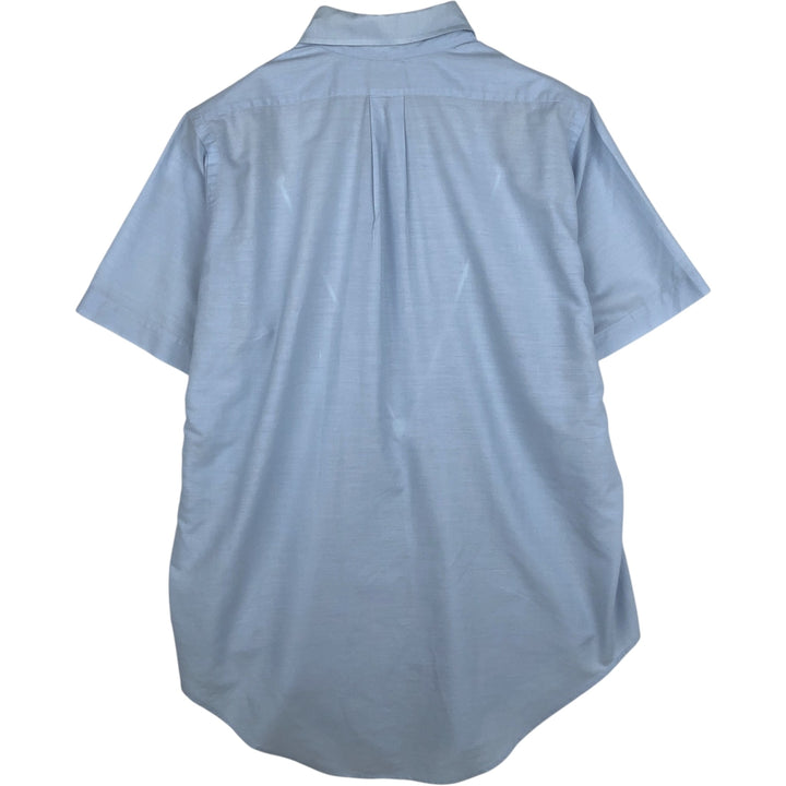 Brooks Brothers Short-Sleeve Button-Down Shirt, Men's Size L (approx.) polyester Blue type light blue Vintage Second Hand