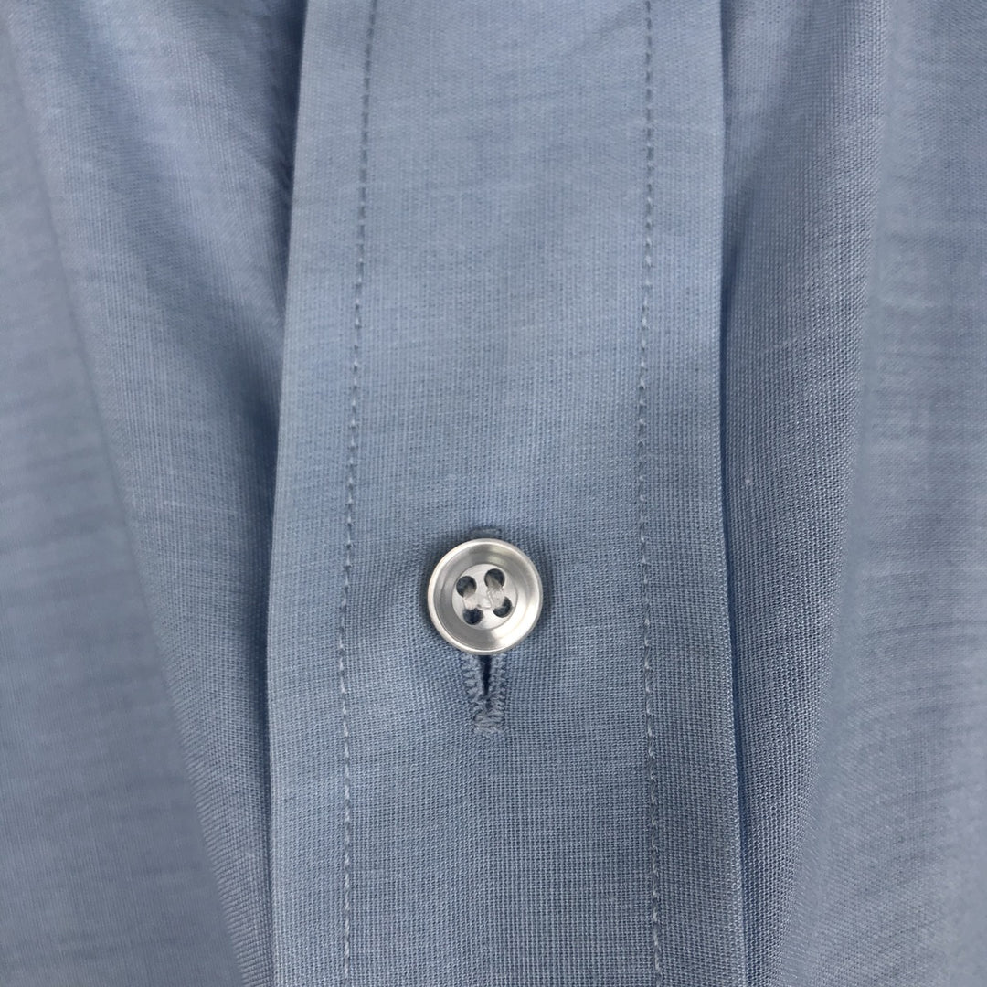 Brooks Brothers Short-Sleeve Button-Down Shirt, Men's Size L (approx.) polyester Blue type light blue Vintage Second Hand