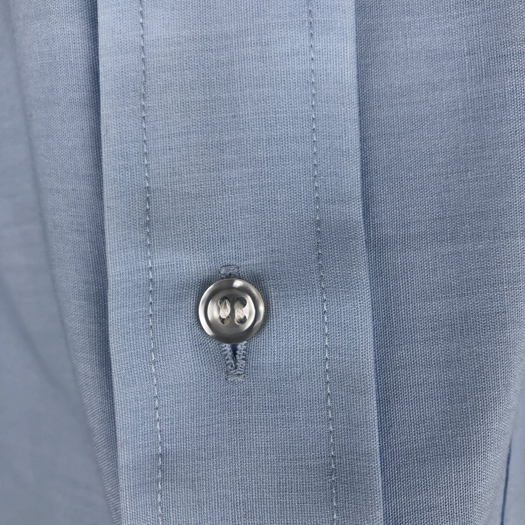 Brooks Brothers Short-Sleeve Button-Down Shirt, Men's Size L (approx.) polyester Blue type light blue Vintage Second Hand