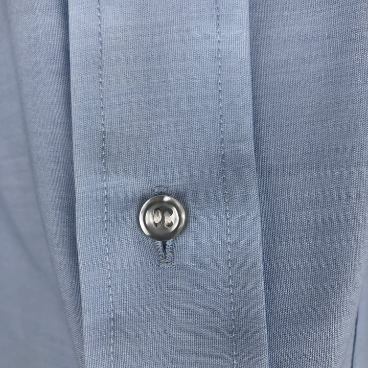 Brooks Brothers Short-Sleeve Button-Down Shirt, Men's Size L (approx.) polyester Blue type light blue Vintage Second Hand