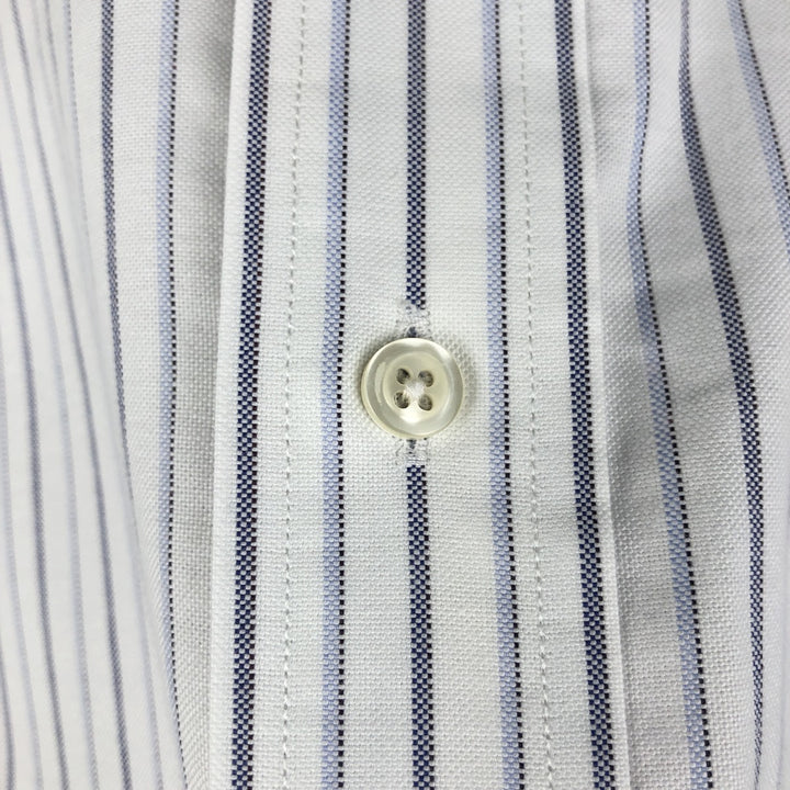 Brooks Brothers Est.1818 Short Sleeve Button-Down Striped Shirt, Men's M cotton white type Vintage Second Hand
