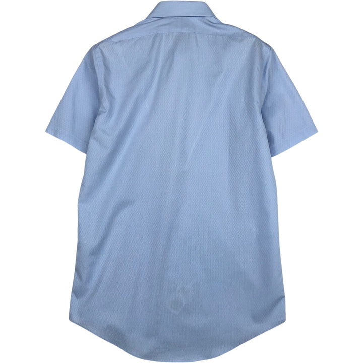 Brooks Brothers 1818 Wide Collar Short Sleeve Cotton Check Shirt, Men's Size M (approx.) cotton Blue type light blue Vintage Second Hand