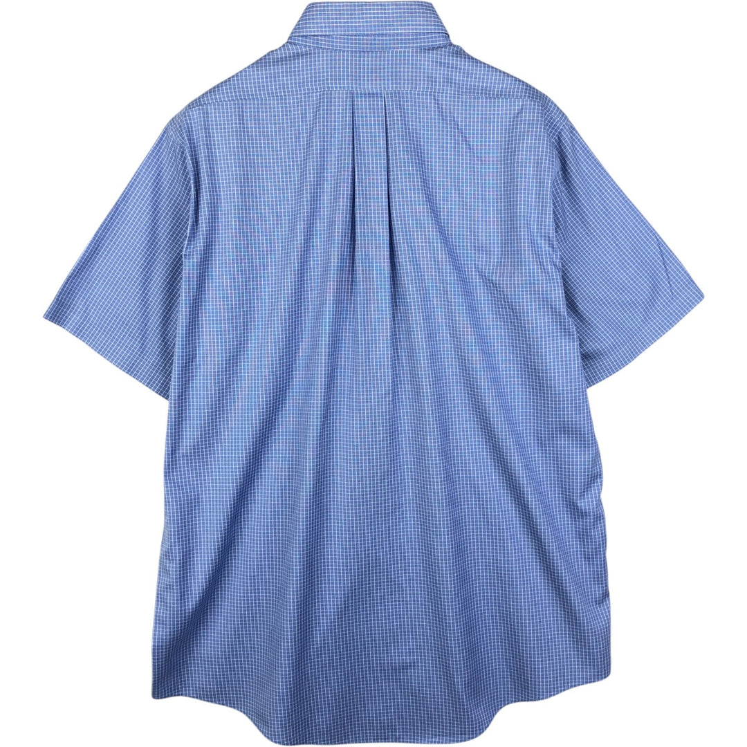 Brooks Brothers Est.1818 Short Sleeve Button-Down Check Shirt, Men's Size L cotton blue type Vintage Second Hand
